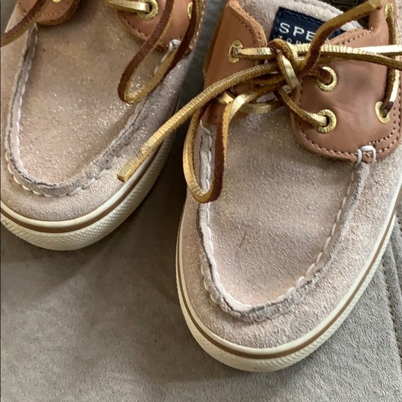 Sperry top siders in gold & brown, leather upper - Picture 5 of 8